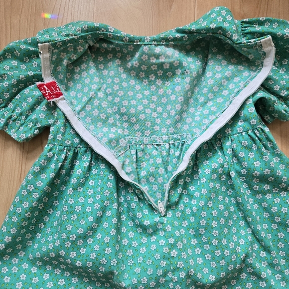Vintage Ceil Ainsworth green 3-piece floral prairie apron dress set - Picture 10 of 11